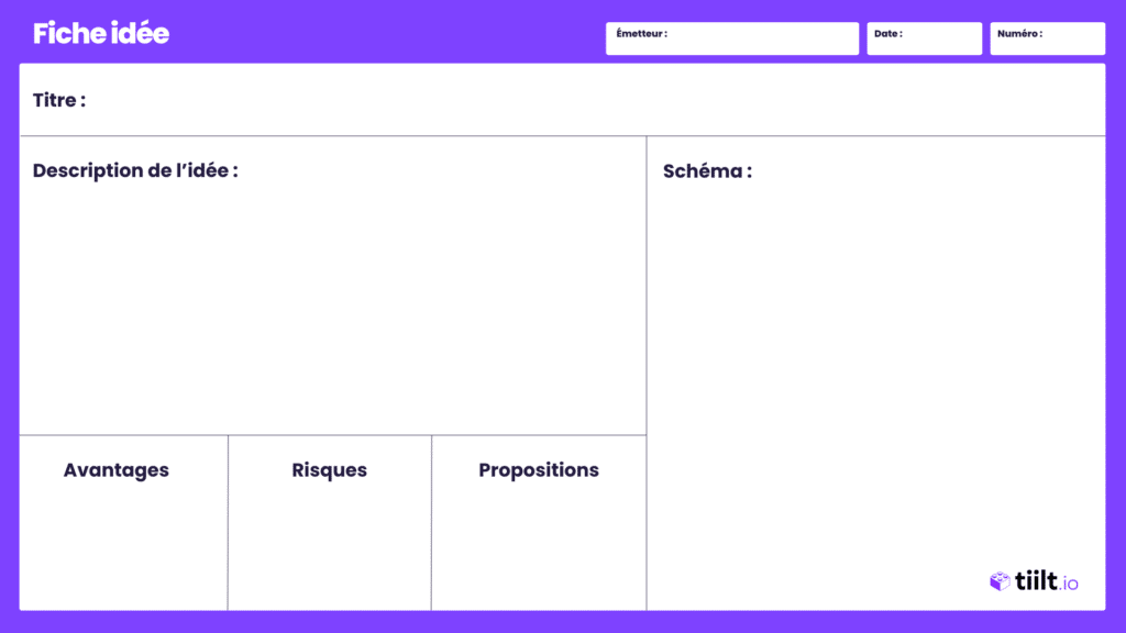 Modèle de fiche idée