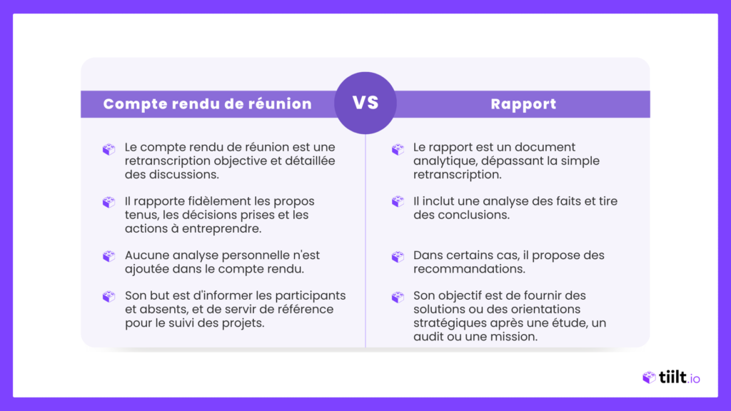 Compte rendu reunion comparaison